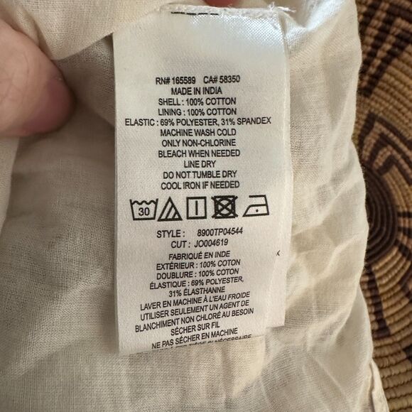 Joie Sleeveless Embroidered Top M Cream Boho Floral Cotton Button Back Blouse - Picture 4 of 8